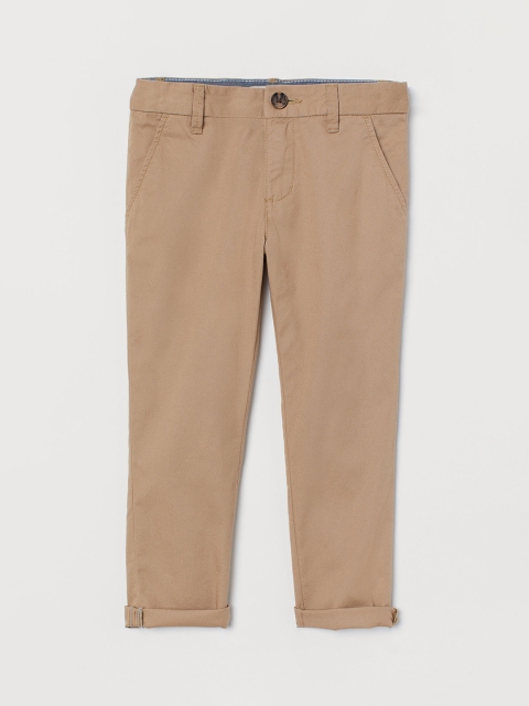 

H&M Boys Beige Solid Cotton Chinos
