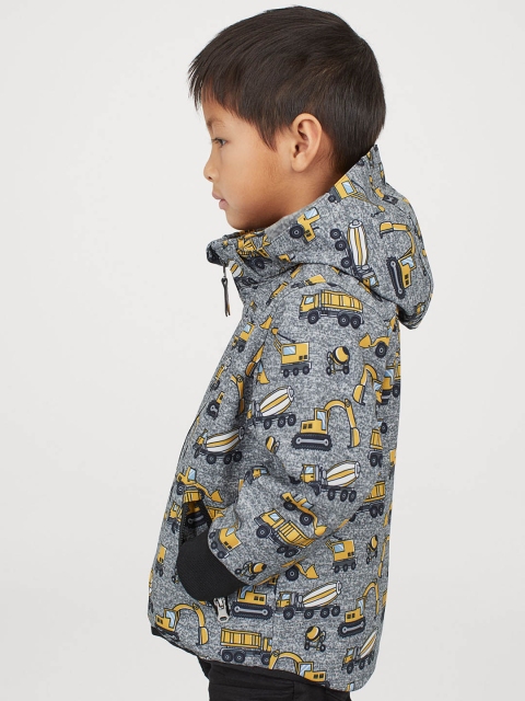 

H&M Boys Grey & Yellow Water-Repellent Shell Jacket