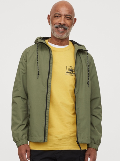 

H&M Men Green Nylon Windbreaker