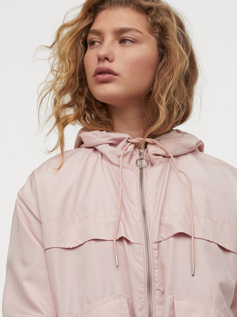 

H&M Women Pink Hooded Jacket