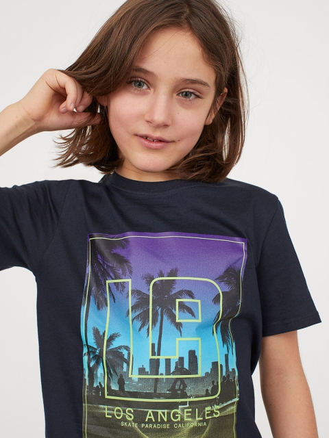 

H&M Boys Blue Printed T-shirt