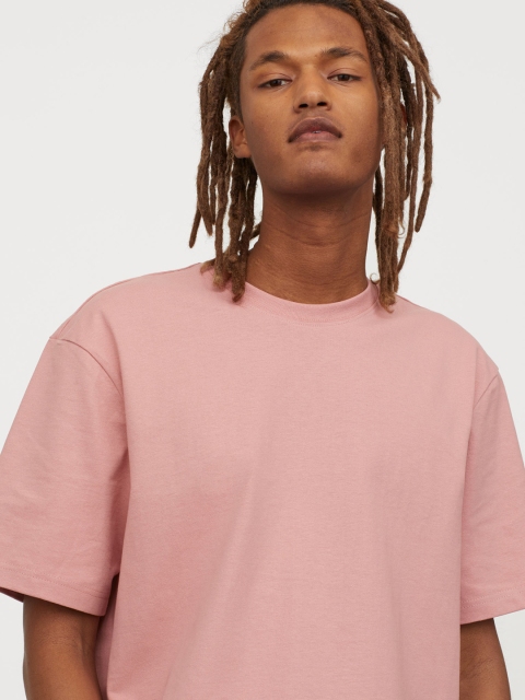 

H&M Pink Solid T-Sustainable Shirt Relaxed Fit