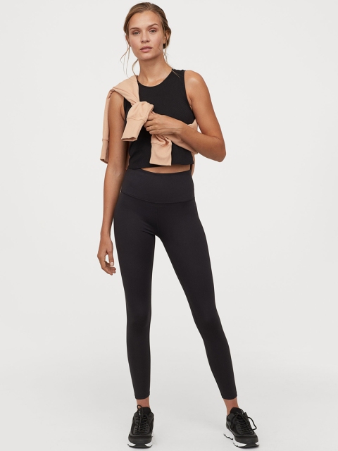 

H&M Women Black Sports Tights High Waist