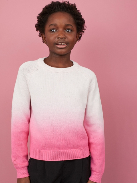 

H&M Girls Pink & White Knitted Jumper