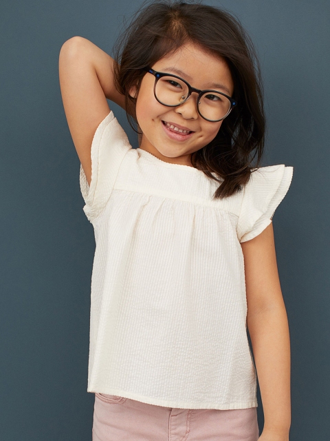 

H&M Girls Off White Cotton Blouse