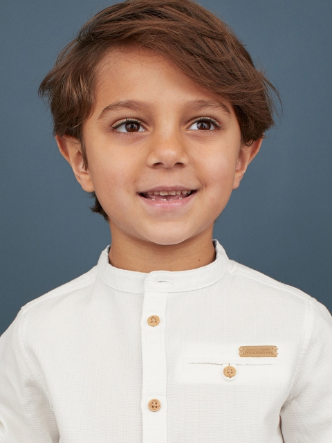 

H&M Boys White Grandad Shirt