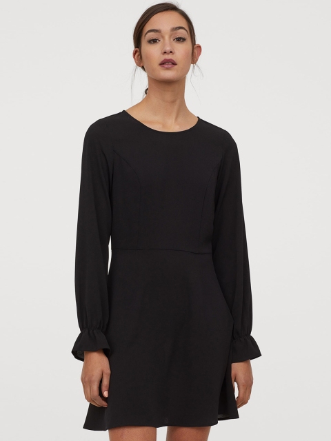 

H&M Women Black Crpe Dress