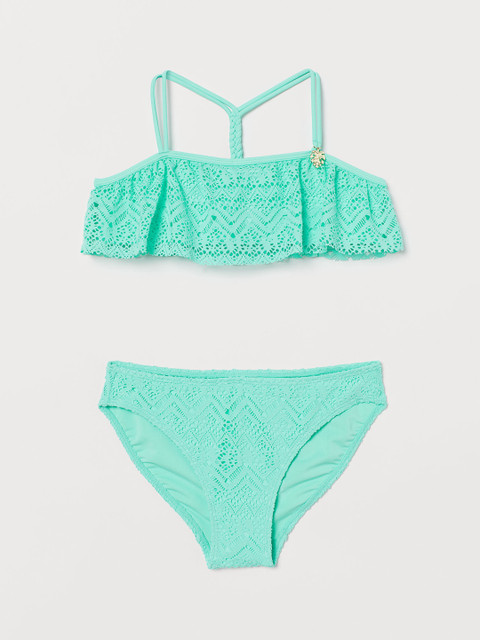 

H&M Girls Turquoise Blue Flounced Bikini