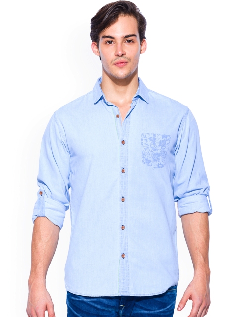 

Mufti Blue Slim Fit Casual Shirt