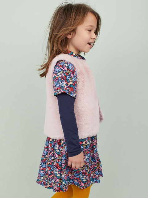

H&M Girls Pink Faux Fur Gilet