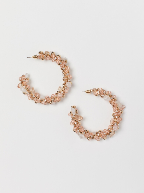 

H&M Women Pink & Gold-Toned Hoop Earrings