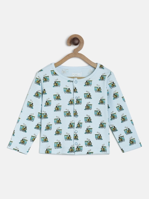 

Aomi Infant Blue Printed Jhabla