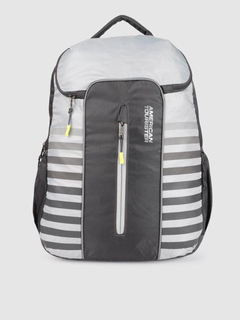 

AMERICAN TOURISTER Unisex Grey Striped YONGO Backpack