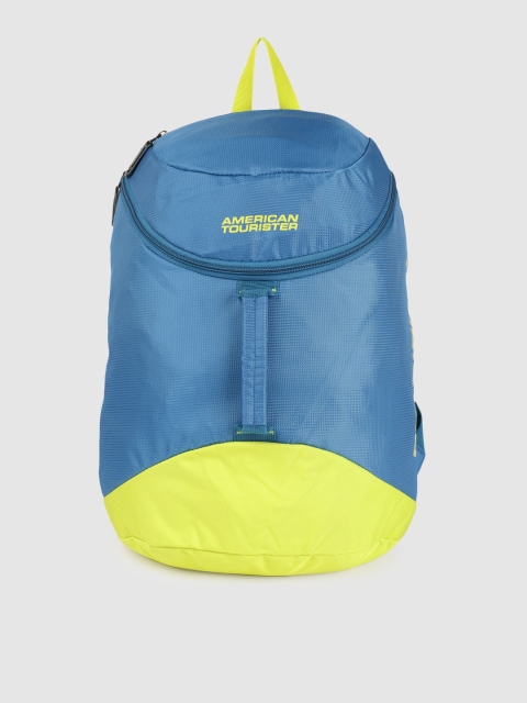 

AMERICAN TOURISTER Unisex Blue & Yellow Colourblocked SCAMP Backpack