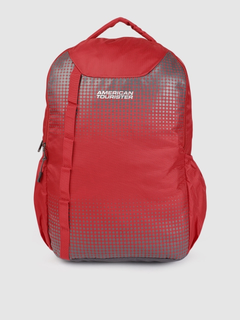 

AMERICAN TOURISTER Unisex Red Geometric DAZZ Backpack