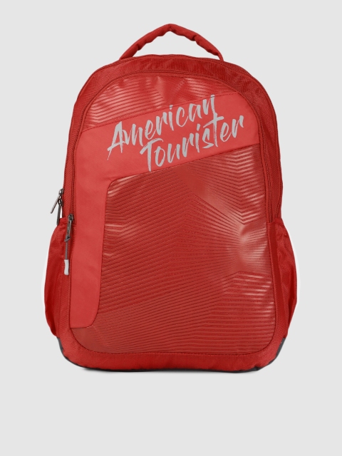 

AMERICAN TOURISTER Unisex Red Brand Logo Printed DAZZ Backpack