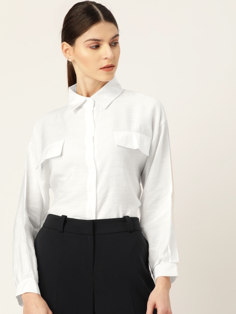 

20Dresses Women White Regular Fit Solid Casual Shirt