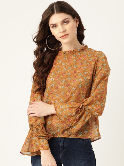 

20Dresses Women Yellow & Blue Printed Top