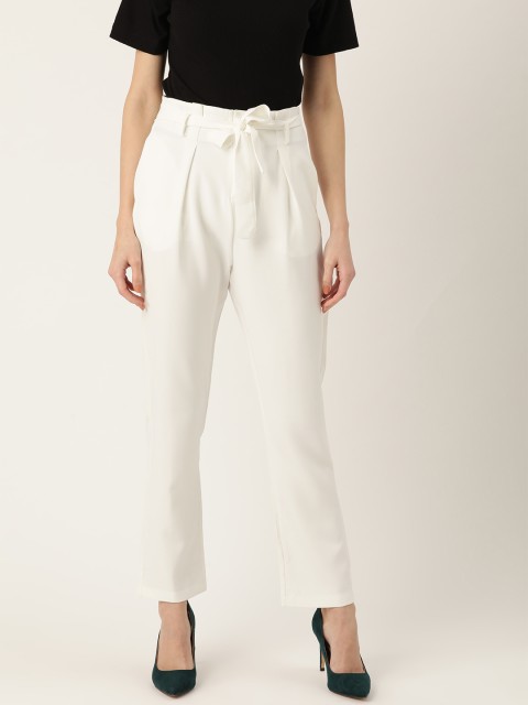 

20Dresses Women White Regular Fit Solid Regular Trousers
