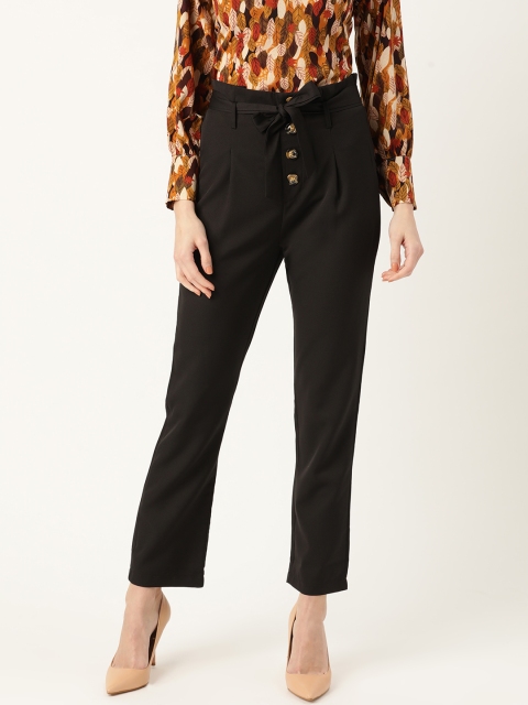 

20Dresses Women Black Regular Fit Solid Regular Trousers