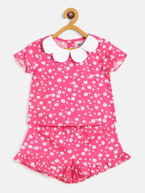 

Nauti Nati Girls Pink & White Printed Top with Shorts