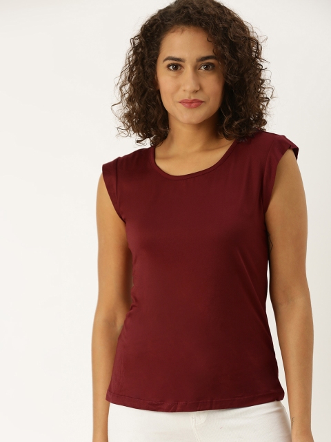 

DressBerry Women Maroon Solid Top