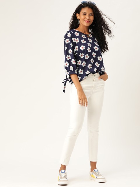 

DressBerry Women Blue Floral Printed Top