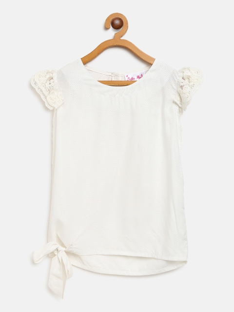 

Bella Moda Girls Off-White Self Design Top
