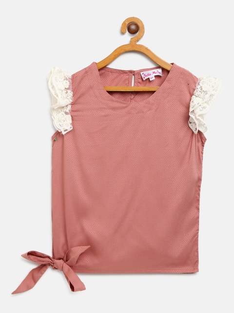 

Bella Moda Girls Dusty Pink Self Design Top