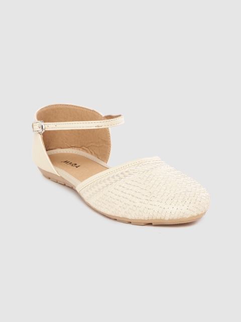 

Myra Women Cream-Coloured Embroidered Flats
