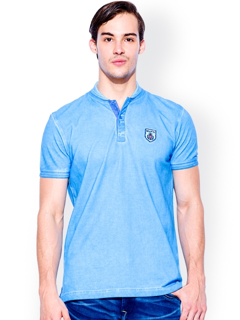 

Mufti Blue Slim Fit Henley T-shirt