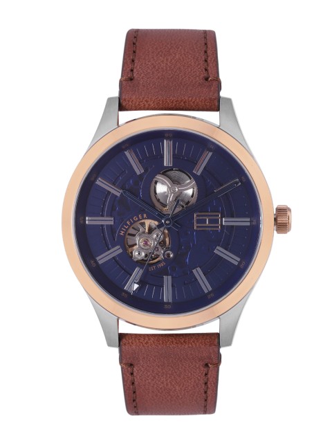 

Tommy Hilfiger Men Blue Dial & Brown Leather Straps Analogue Watch TH1791642