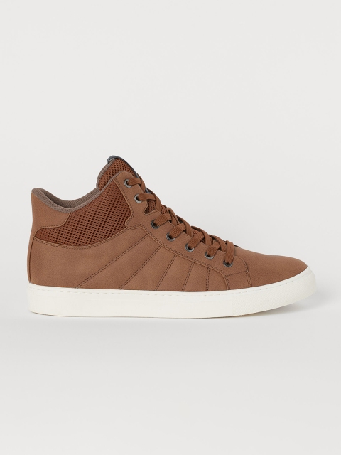 

H&M Men Brown Hi-Top Trainers