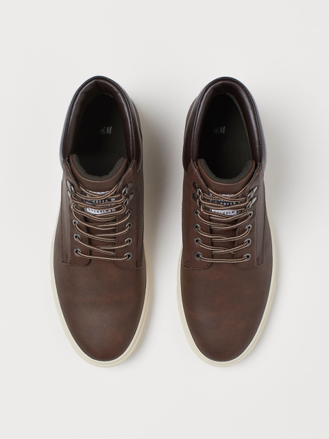 

H&M Men Beige Hi-Top Trainers