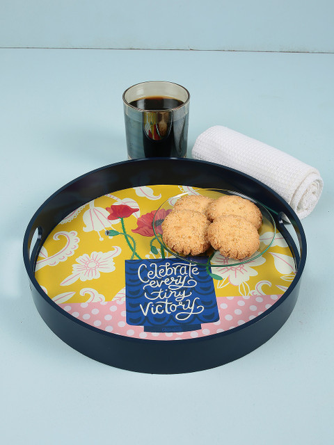 

Chumbak Yellow Printed Serving Tray