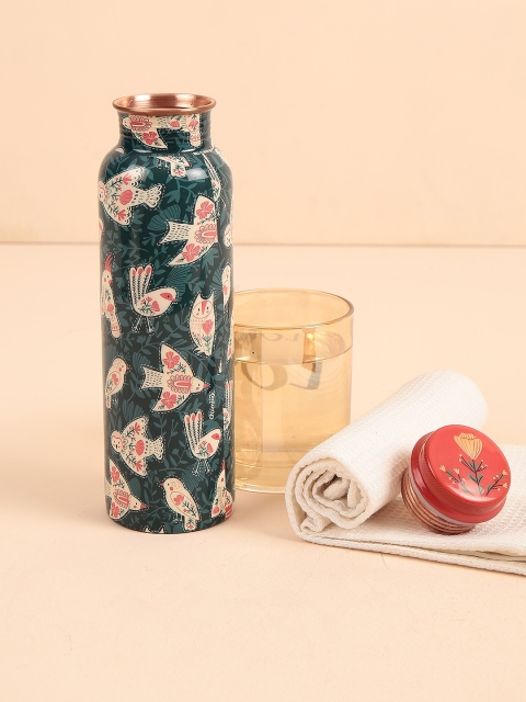 

Chumbak Unisex Green & Red Printed Birdy Diaries Copper Sipper Bottle