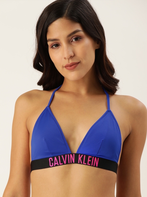 

Calvin Klein Underwear Women Bue Solid Swim Bikini Triangle Top, Blue