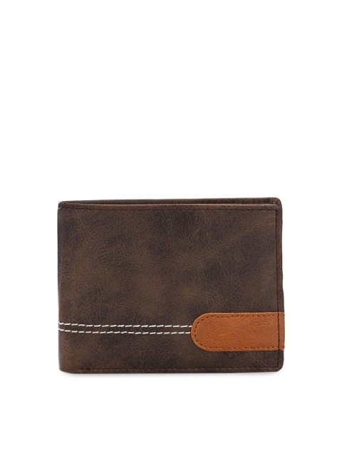 

Calvadoss Men Brown Solid Two Fold Wallet