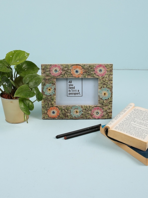 

Chumbak Brown & Green Polyresin Rosy Memories Table-Top Photo Frame