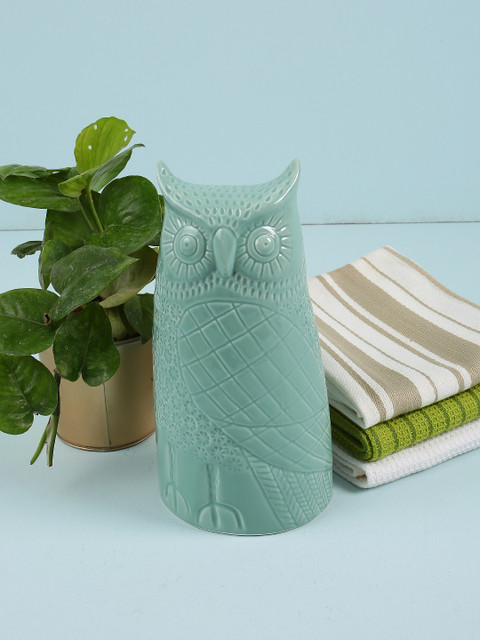 

Chumbak Green Frosted Peak Owl Figurine Showpiece
