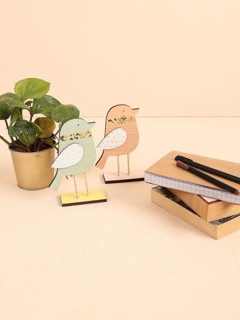 

Chumbak Set of 2 Pink & Green Chirping Birds Table Decor