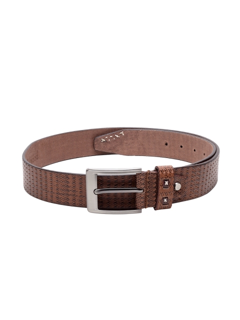 

Teakwood Leathers Men Brown Textured Leather Belt