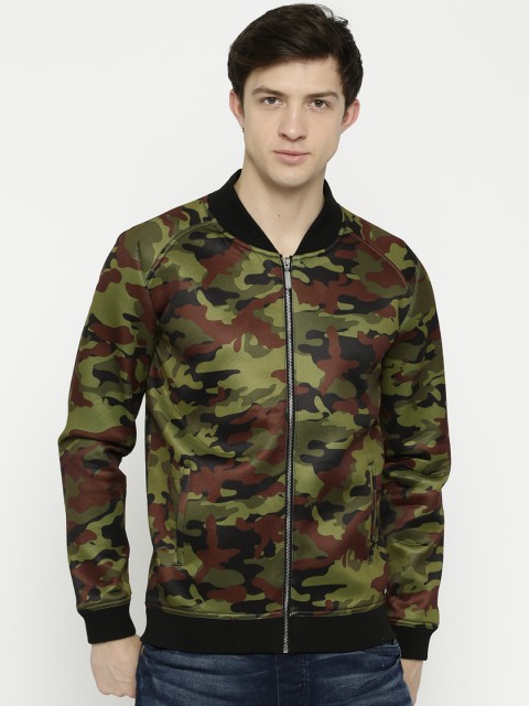 

United Colors of Benetton Olive Green Printed Jacket