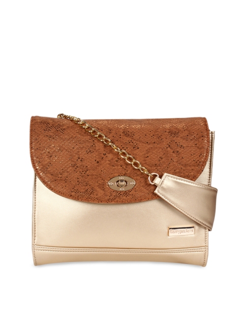

Berrypeckers Brown & Gold-Coloured Textured Sling Bag