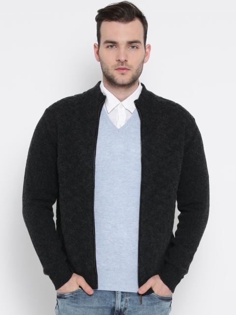 

United Colors of Benetton Charcoal Grey Lambswool Cardigan
