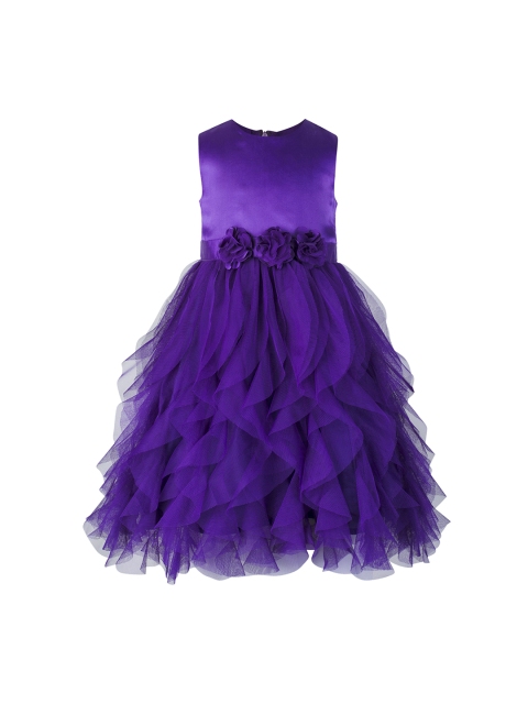 

Toy Balloon kids Girls Purple Self Design Fit and Flare Dress