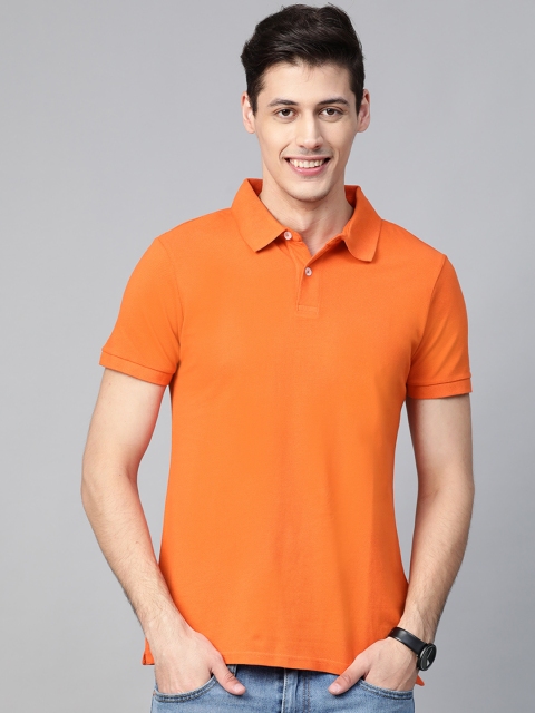 

Mast & Harbour Men Orange Solid Polo Collar T-shirt