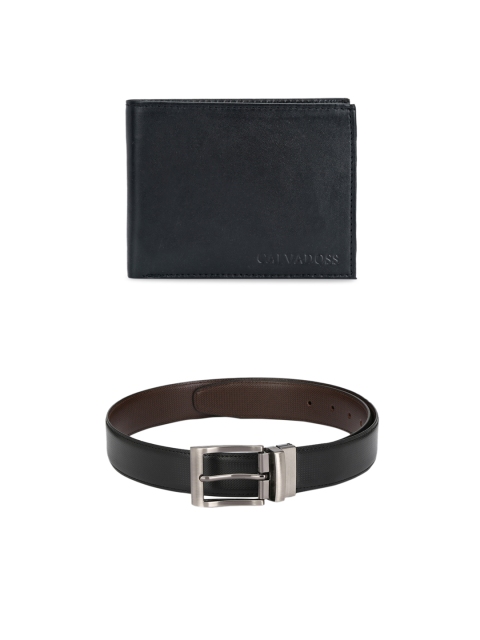 

Calvadoss Men Black & Brown Premium Belt and Wallet Gift Set