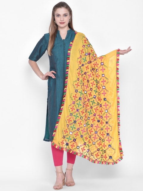 

Dupatta Bazaar Yellow Embroidered Dupatta
