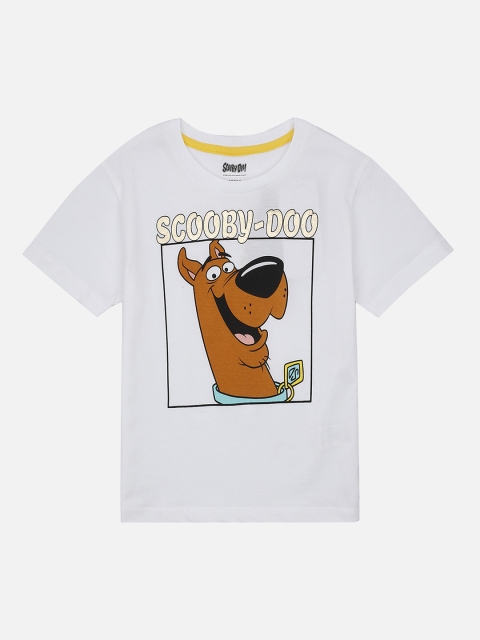 

Kids Ville Boys White Scooby-Doo Printed Round Neck T-shirt